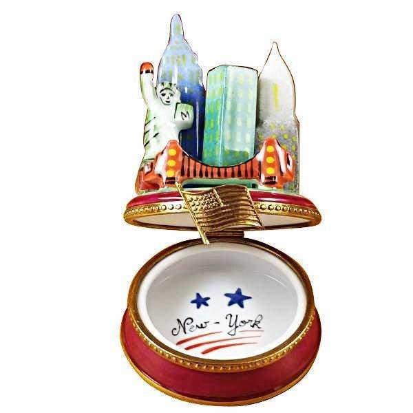 New York by Night Porcelain Limoges monuments French Trinket Box