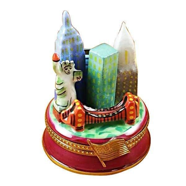 New York by Night Porcelain Limoges monuments French Trinket Box