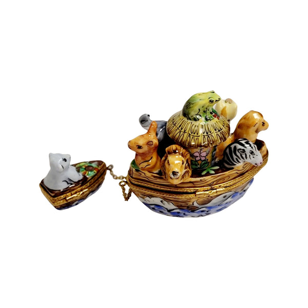 Noah's Ark Limoges Box Delight Porcelain Limoges Religion Christian French Trinket Box