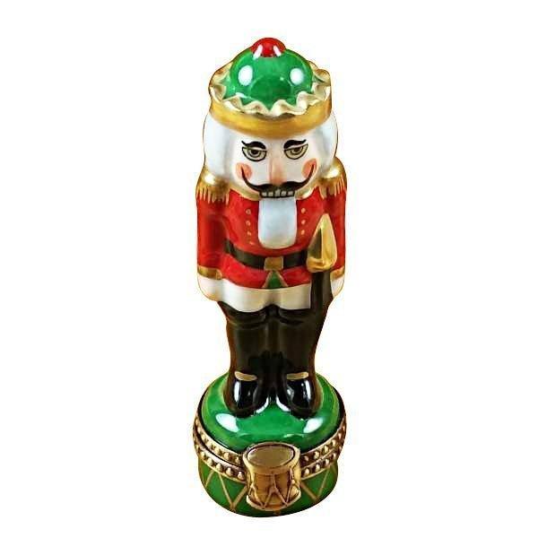 Nutcracker on Green Base Porcelain Limoges nutcracker French Trinket Box