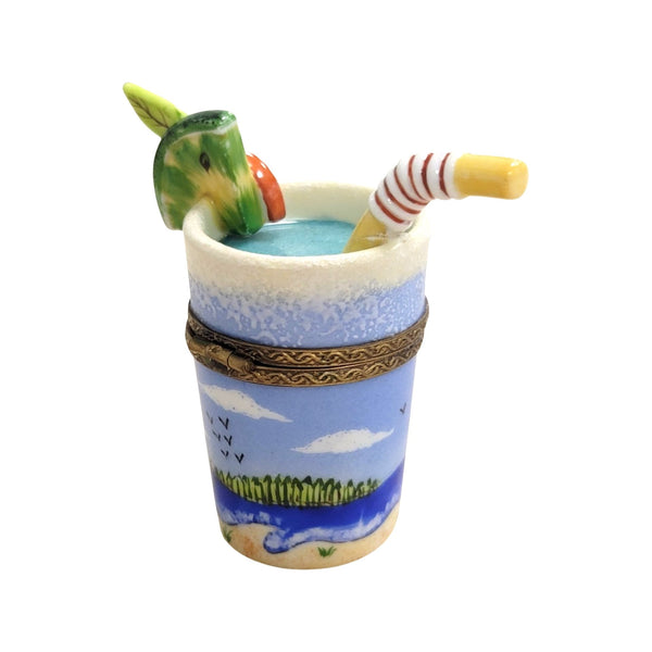 Ocean-Inspired Cocktail Glass Porcelain Limoges beach ocean travel wine French Trinket Box