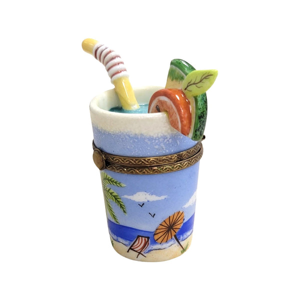 Ocean-Inspired Cocktail Glass Porcelain Limoges beach ocean travel wine French Trinket Box