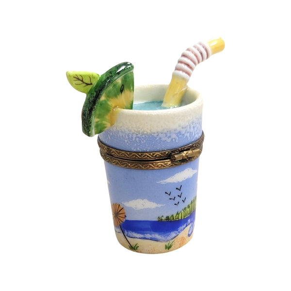 Ocean-Inspired Cocktail Glass Porcelain Limoges beach ocean travel wine French Trinket Box