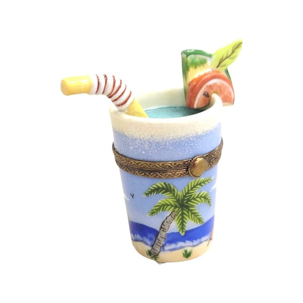 Ocean-Inspired Cocktail Glass Porcelain Limoges beach ocean travel wine French Trinket Box
