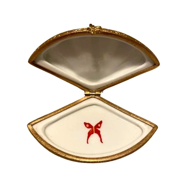Oriental Fan Artoria Porcelain Limoges china travel fashion French Trinket Box