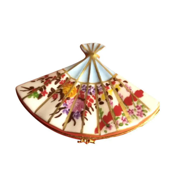 Oriental Fan Artoria Porcelain Limoges china travel fashion French Trinket Box
