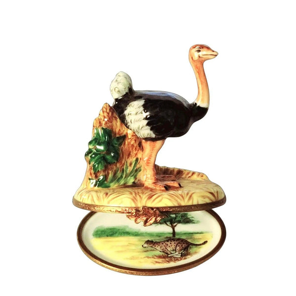Ostrich Bird Limoges Trinket Box Porcelain Limoges Limoges Boxes bird wild French Trinket Box