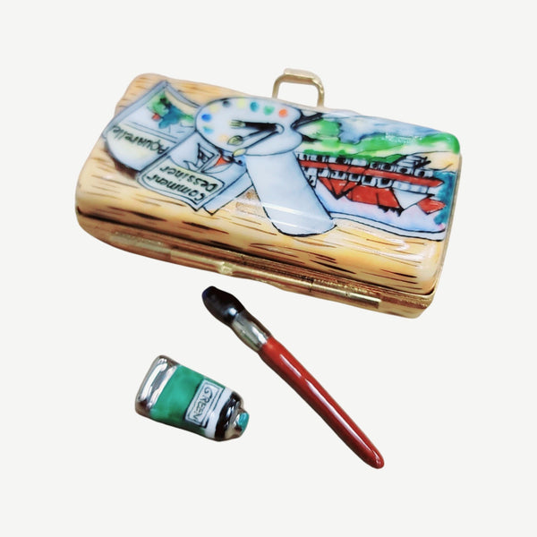 Paint Brush Limoges Box Figurine Porcelain Limoges fine art Baby LIMOGES BOXES French Trinket Box