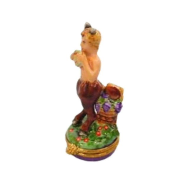 Pan Satyr Bacchus Mystical Porcelain Limoges myth fairy French Trinket Box