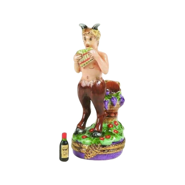 Pan Satyr Bacchus Mystical Porcelain Limoges myth fairy French Trinket Box