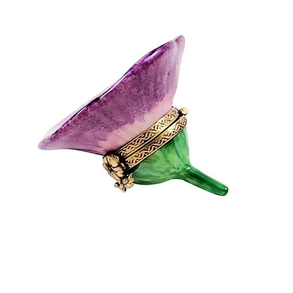 Pansy Purple Porcelain Limoges garden flowers French Trinket Box