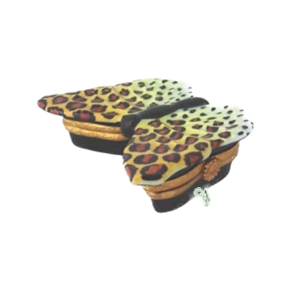 Panther Butterfly Porcelain Limoges Butterfly French Trinket Box