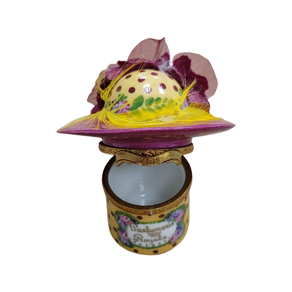 Parisian Elegance Hat Box Porcelain Limoges LIMOGES BOXES shoes hat French Trinket Box