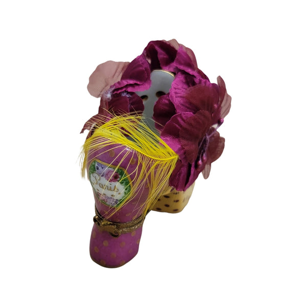 Elegant Parisian Shoe Box Porcelain Limoges LIMOGES BOXES shoes hat French Trinket Box