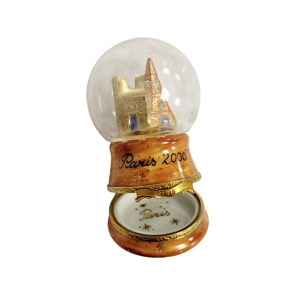Paris 2000 Globe with Eiffel Tower Porcelain Limoges France Paris monuments Limoges Box Travel French Trinket Box