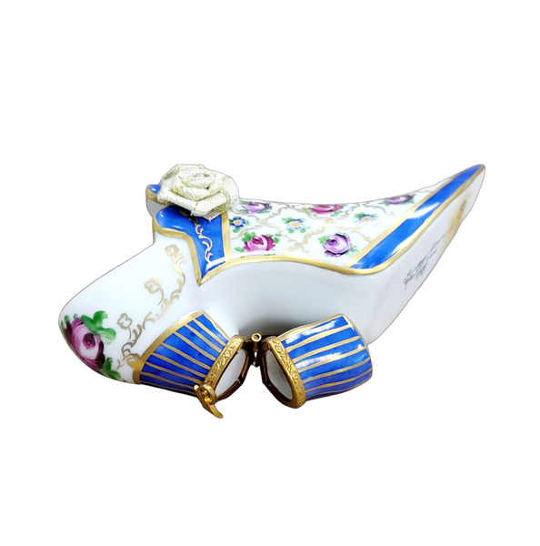 Parisian Elegance Shoe Box Porcelain Limoges shoe figurine LIMOGES BOXES French Trinket Box