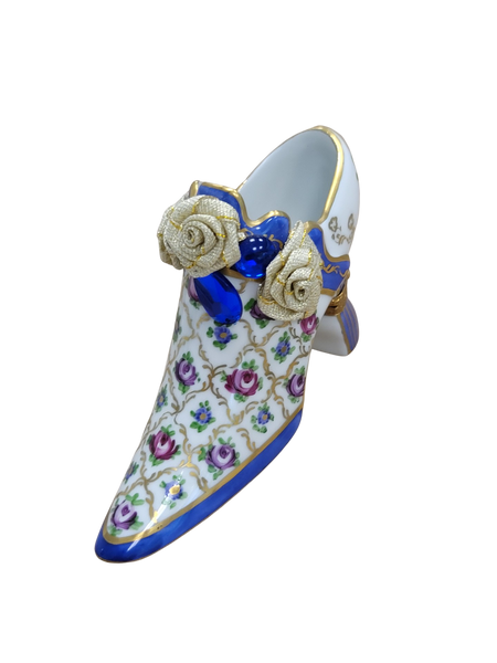 Parisian Elegance Shoe Box Porcelain Limoges shoe figurine LIMOGES BOXES French Trinket Box