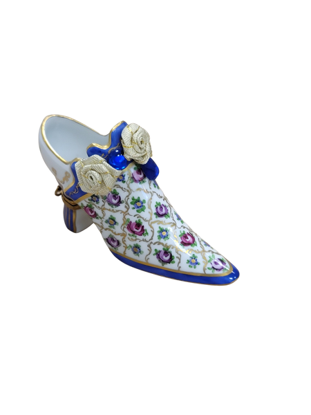 Parisian Elegance Shoe Box Porcelain Limoges shoe figurine LIMOGES BOXES French Trinket Box