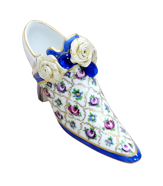 Parisian Elegance Shoe Box Porcelain Limoges shoe figurine LIMOGES BOXES French Trinket Box