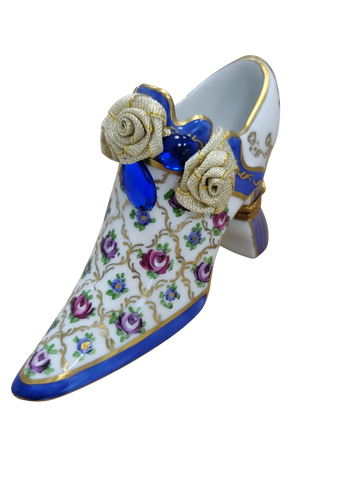 Parisian Elegance Shoe Box Porcelain Limoges shoe figurine LIMOGES BOXES French Trinket Box