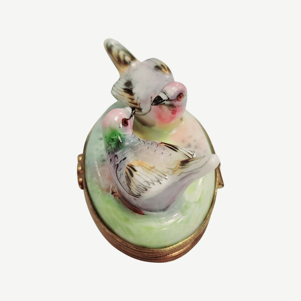 Pastel Pigeons Porcelain Elegance Porcelain Limoges bird LIMOGES BOXES French Trinket Box