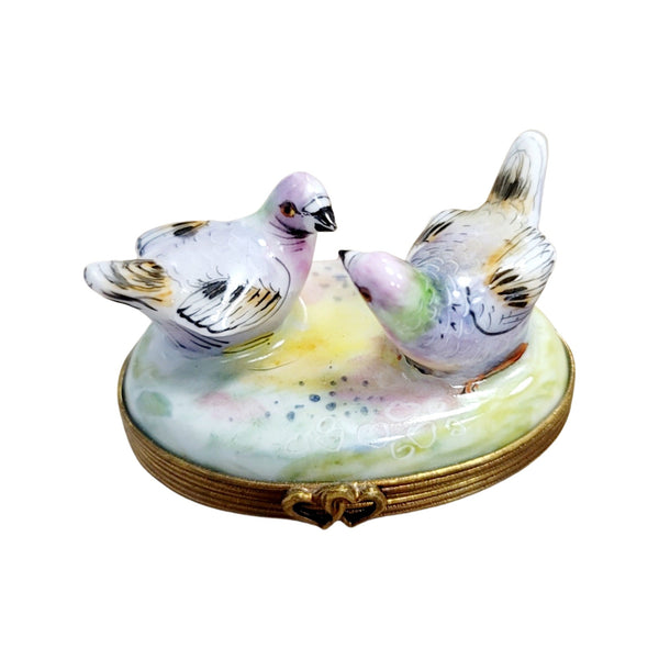 Pastel Pigeons Porcelain Elegance Porcelain Limoges bird LIMOGES BOXES French Trinket Box
