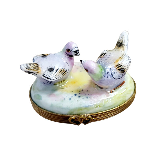 Pastel Pigeons Porcelain Elegance Porcelain Limoges bird LIMOGES BOXES French Trinket Box