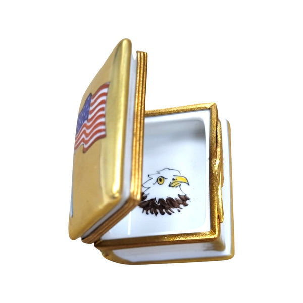 Patriotic American Flag Limoges Box Porcelain Limoges united states fashion patriotic French Trinket Box
