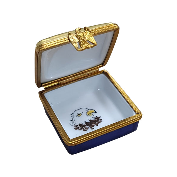 Patriotic American Flag Limoges Box Porcelain Limoges united states patriotic French Trinket Box