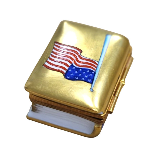 Patriotic American Flag Limoges Box Porcelain Limoges united states fashion patriotic French Trinket Box
