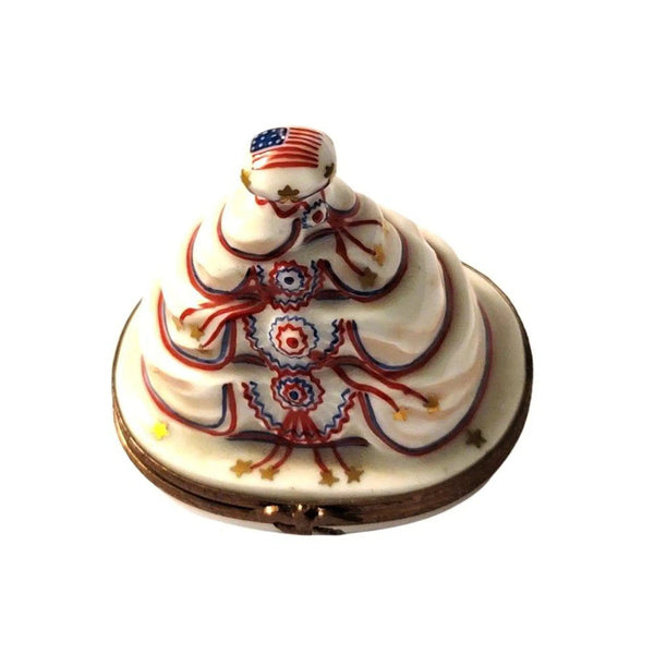 Patriotic Cake Limoges Box Porcelain Limoges united patriotic Limoges Imports Limoges Boxes French Trinket Box