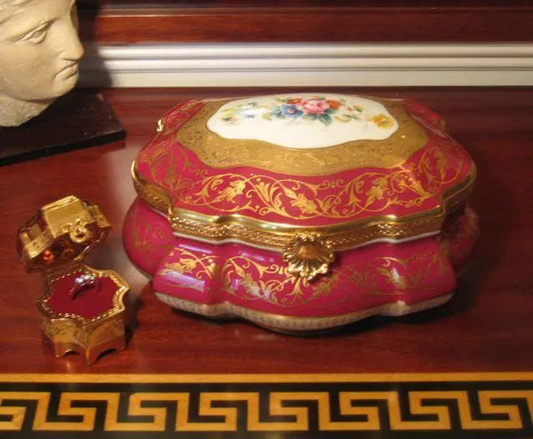 Penicaud Montaigne Jewelry Chest Porcelain Limoges jewelry tradtional French Trinket Box