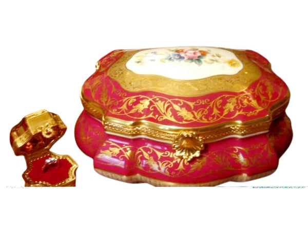 Penicaud Montaigne Jewelry Chest Porcelain Limoges jewelry tradtional French Trinket Box