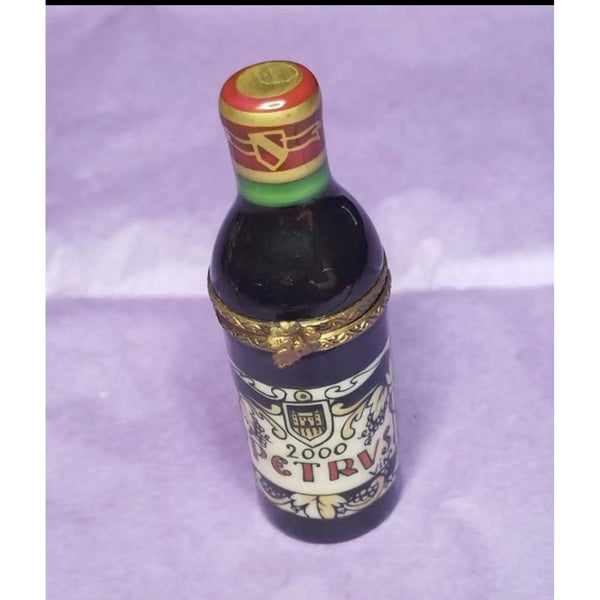 Petrus Wine Bottle Limoges Box Porcelain Limoges Limoges Boxes Wine spirits travel special occasions French Trinket Box