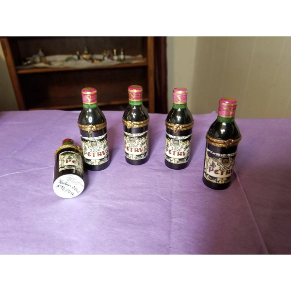 Petrus Wine Bottle Limoges Box Porcelain Limoges Limoges Boxes Wine spirits travel special occasions French Trinket Box