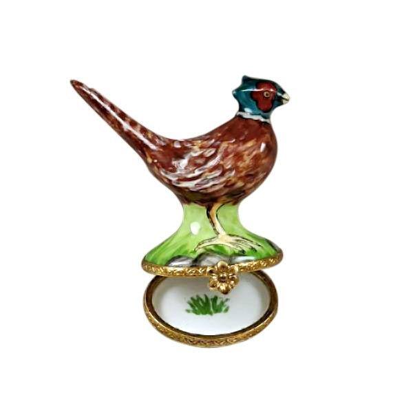 Pheasant Figurine Porcelain Limoges wild bird thanksgiving French Trinket Box
