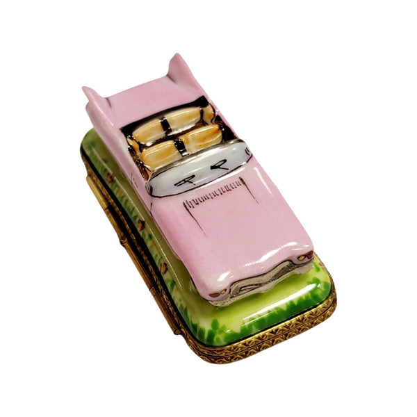 Pink Cadillac Convertible Limoges Box Porcelain Limoges limoges box moving vehicals car French Trinket Box