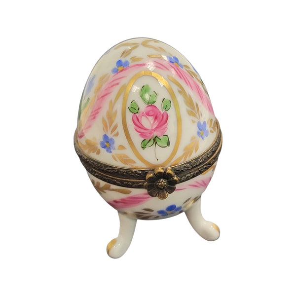 Pink Elegance Egg Box Porcelain Limoges egg LIMOGES BOXES French Trinket Box