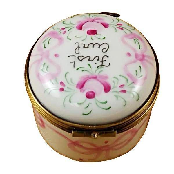 Pink First Curl limoges box Porcelain Limoges French Trinket Box