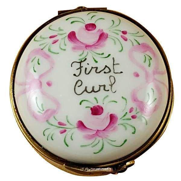 Pink First Curl limoges box Porcelain Limoges French Trinket Box