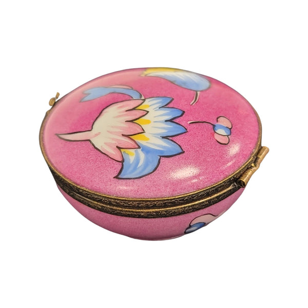 Pink Floral Elegance Box Porcelain Limoges LIMOGES BOXES traditional French Trinket Box