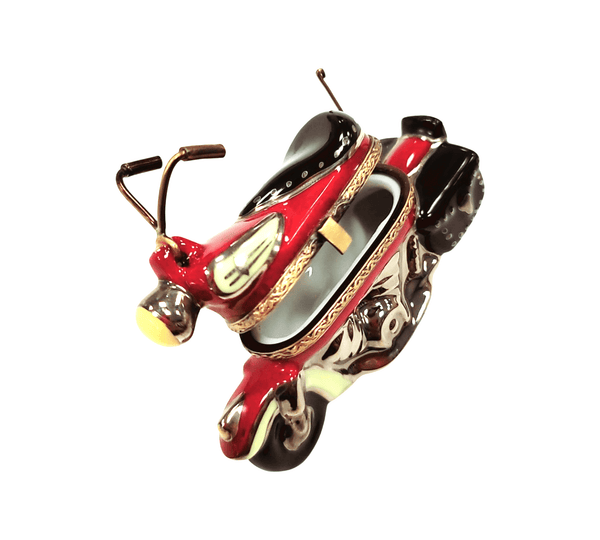 Pink Motorcycle Limoges Box Figurine Porcelain Limoges Artoria French Trinket Box