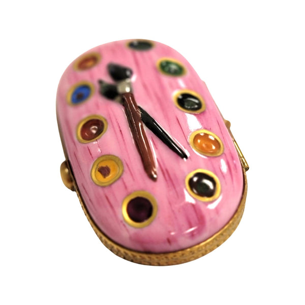 Pink Paint Palette Limoges Box Porcelain Limoges Fine Art LIMOGES BOXES travel French Trinket Box