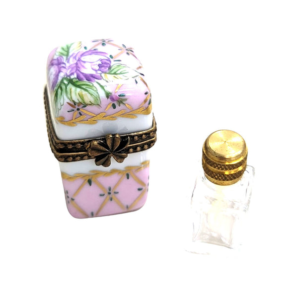 Pink Porcelain Perfume Box Porcelain Limoges Perfume French Trinket Box