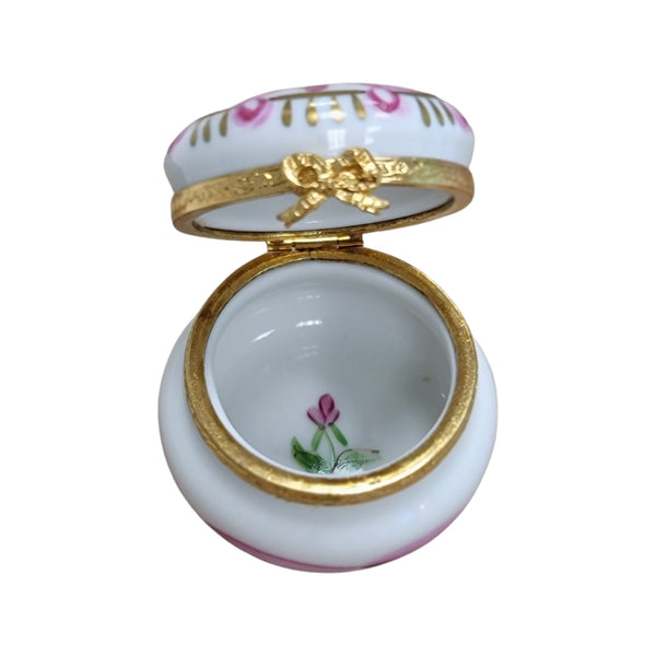 Pink Porcelain Urn Box Porcelain Limoges LIMOGES BOXES traditional French Trinket Box