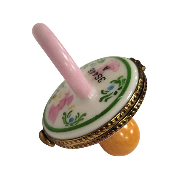 Pink Rabbit Pacifier Limoges Box Porcelain Limoges baby limoges box babies maternity French Trinket Box