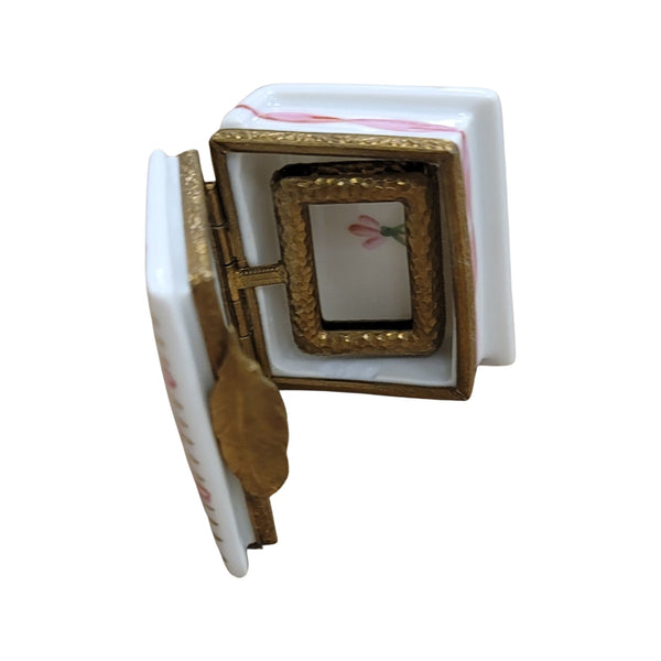 Pink Ribbon Porcelain Keepsake Box Porcelain Limoges home book French Trinket Box
