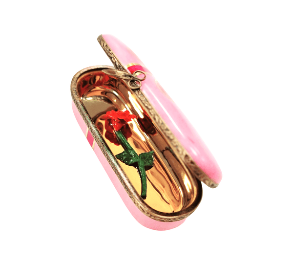 Pink Rose Limoges Trinket Box Porcelain Limoges valentine rose garden anniversary French Trinket Box