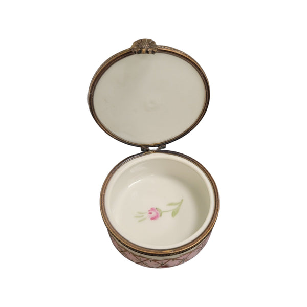 Pink Roses Luxury Pill Box Porcelain Limoges LIMOGES BOXES traditional French Trinket Box