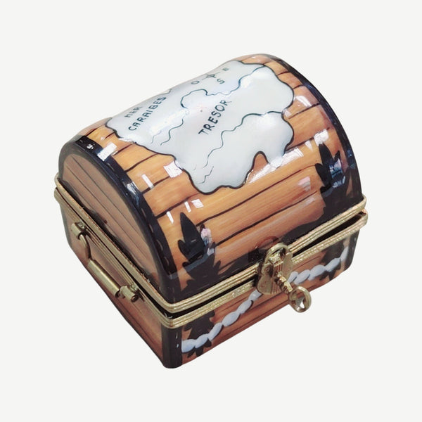 Pirate Treasure Map Box Porcelain Limoges Home fairy French Trinket Box